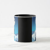 Wolf Howling am Vollmond Tasse (Zentrum)