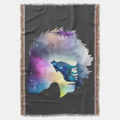 Wolf Howling an den Nordlichtern Decke (Vorderseite Vertikal)