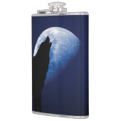 Wolf Howling an der Mondflasche Flachmann (Links)