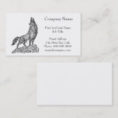 Wolf Howling an der MondSilhouette Zeichne Visitenkarte (Vorne/Hinten)