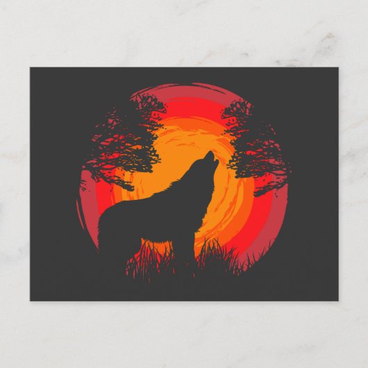 Wolf Howling an der Sonne Postkarte (Vorderseite)