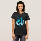 Wolf Howling at Moon on a Cold Night Amazing Natur T-Shirt (Vorne ganz)
