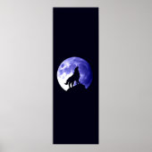Wolf Howling at Moon Panoramic Poster - Wolf Poste (Vorne)