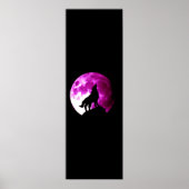 Wolf Howling at Moon Poster - Fantasy Art (Vorne)