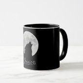Wolf Howling at The Full Moon Tasse (VorderseiteRechts)