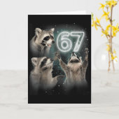 Wolf Howling At The Moon 67 6 7 Halloween 67 Wolf Karte (Gelbe Blume)