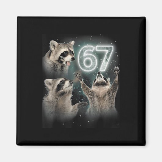 Wolf Howling At The Moon 67 6 7 Halloween 67 Wolf Magnet (Vorne)