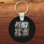 Wolf Howling At The Moon 67 6 7 Halloween 67 Wolf Schlüsselanhänger (Vorderseite)