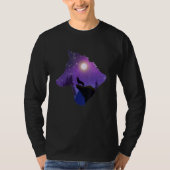 Wolf Howling At The Moon Design T-Shirt (Vorderseite)