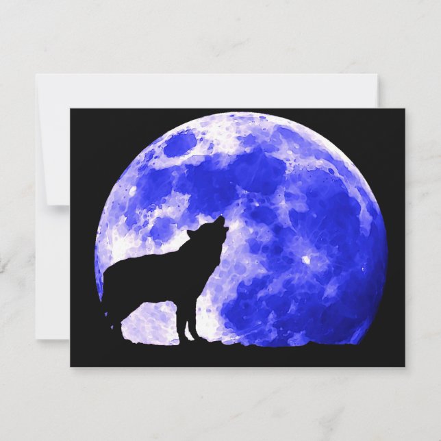 Wolf Howling auf dem Mond (Vorderseite)