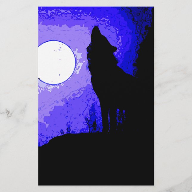Wolf Howling auf dem Mond (Vorderseite)