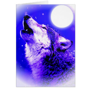 Wolf Howling auf dem Mond