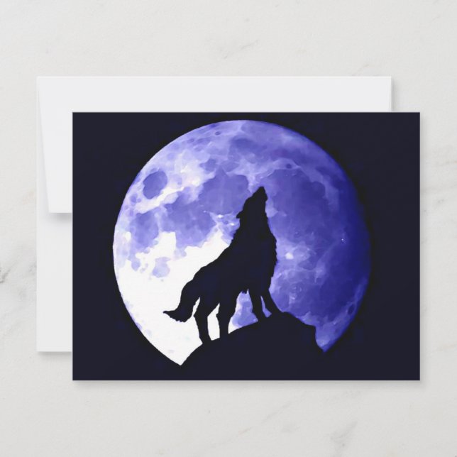 Wolf Howling auf dem Mond (Vorderseite)
