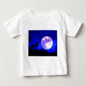 Wolf Howling auf dem Mond Baby T-shirt (Vorderseite)