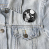 Wolf Howling auf dem Mond Button (Beispiel)