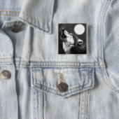 Wolf Howling auf dem Mond Button (Beispiel)