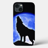 Wolf Howling auf dem Mond Case-Mate iPhone Hülle (Rückseite)