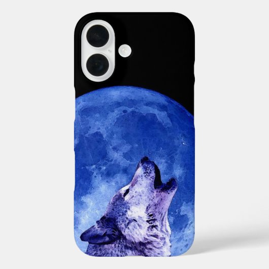 Wolf Howling auf dem Mond Case-Mate iPhone Hülle (Rückseite)