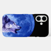 Wolf Howling auf dem Mond Case-Mate iPhone Hülle (Rückseite (Horizontal))