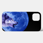 Wolf Howling auf dem Mond Case-Mate iPhone Hülle (Rückseite (Horizontal))