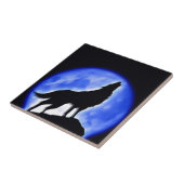 Wolf Howling auf dem Mond Fliese (Seite)