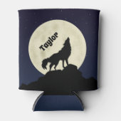 Wolf Howling auf dem Mond Illustration Personalisi Dosenkühler (Vorderseite)