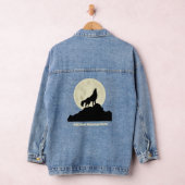 Wolf Howling auf dem Mond Illustration Personalisi Jeansjacke (Hangar)