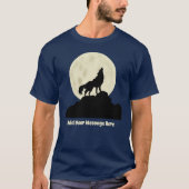 Wolf Howling auf dem Mond Illustration Personalisi T-Shirt (Vorderseite)