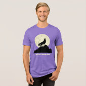 Wolf Howling auf dem Mond Illustration Personalisi Tri-Blend Shirt (Vorderseite voll)