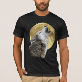 Wolf Howling auf dem Mond im Schnee Winter Wildlif T-Shirt
