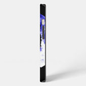 Wolf Howling auf dem Mond iPhone Hülle (Linke Seite)
