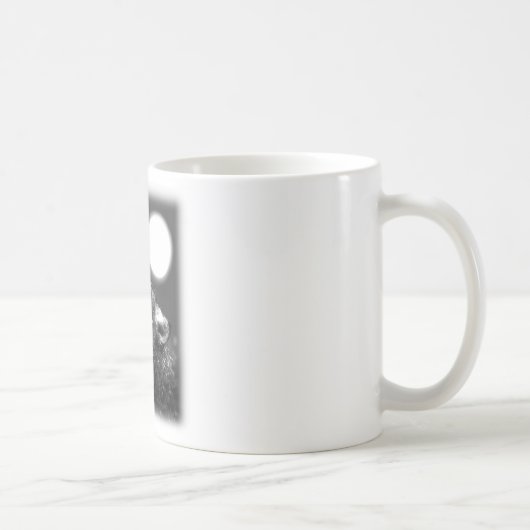 Wolf Howling auf dem Mond Kaffeetasse (Rechts)