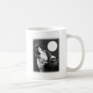 Wolf Howling auf dem Mond Kaffeetasse