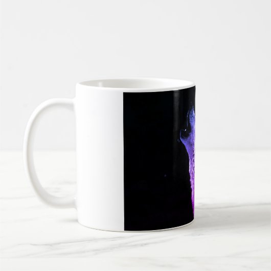 Wolf Howling auf dem Mond Kaffeetasse (Links)