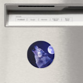 Wolf Howling auf dem Mond Magnet (In Situ (Geschirrspüler))