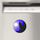 Wolf Howling auf dem Mond Magnet (In Situ (Geschirrspüler))