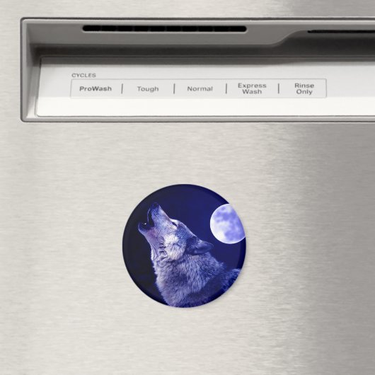 Wolf Howling auf dem Mond Magnet (In Situ (Geschirrspüler))