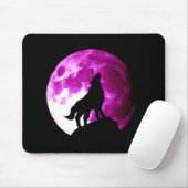 Wolf Howling auf dem Mond Mousepad (Mit Mouse)