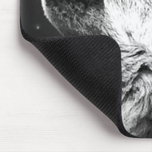 Wolf Howling auf dem Mond Mousepad (Ecke)