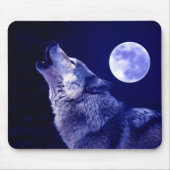 Wolf Howling auf dem Mond Mousepad (Vorne)