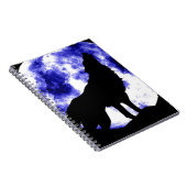 Wolf Howling auf dem Mond Notizblock (Rechte Seite)