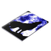 Wolf Howling auf dem Mond Notizblock (Linke Seite)
