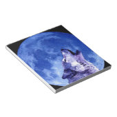 Wolf Howling auf dem Mond Notizblock (angewinkelt)