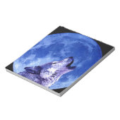 Wolf Howling auf dem Mond Notizblock (Rotiert)
