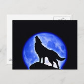 Wolf Howling auf dem Mond Postkarte (Vorne/Hinten)