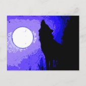 Wolf Howling auf dem Mond Postkarte (Vorderseite)