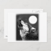Wolf Howling auf dem Mond Postkarte (Vorne/Hinten)