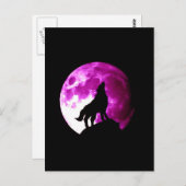 Wolf Howling auf dem Mond Postkarte (Vorne/Hinten)