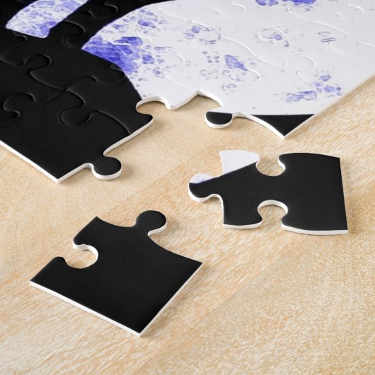 Wolf Howling auf dem Mond Puzzle (Seite)