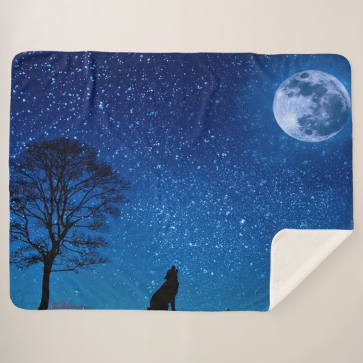 WOLF HOWLING AUF DEM MOND SHERPADECKE (Vorderseite (Horizontal))